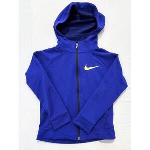 Nike Hoodie Jacket Kids 4 Blue Dri-FIT Full Zip Hooded Athletic Swoosh